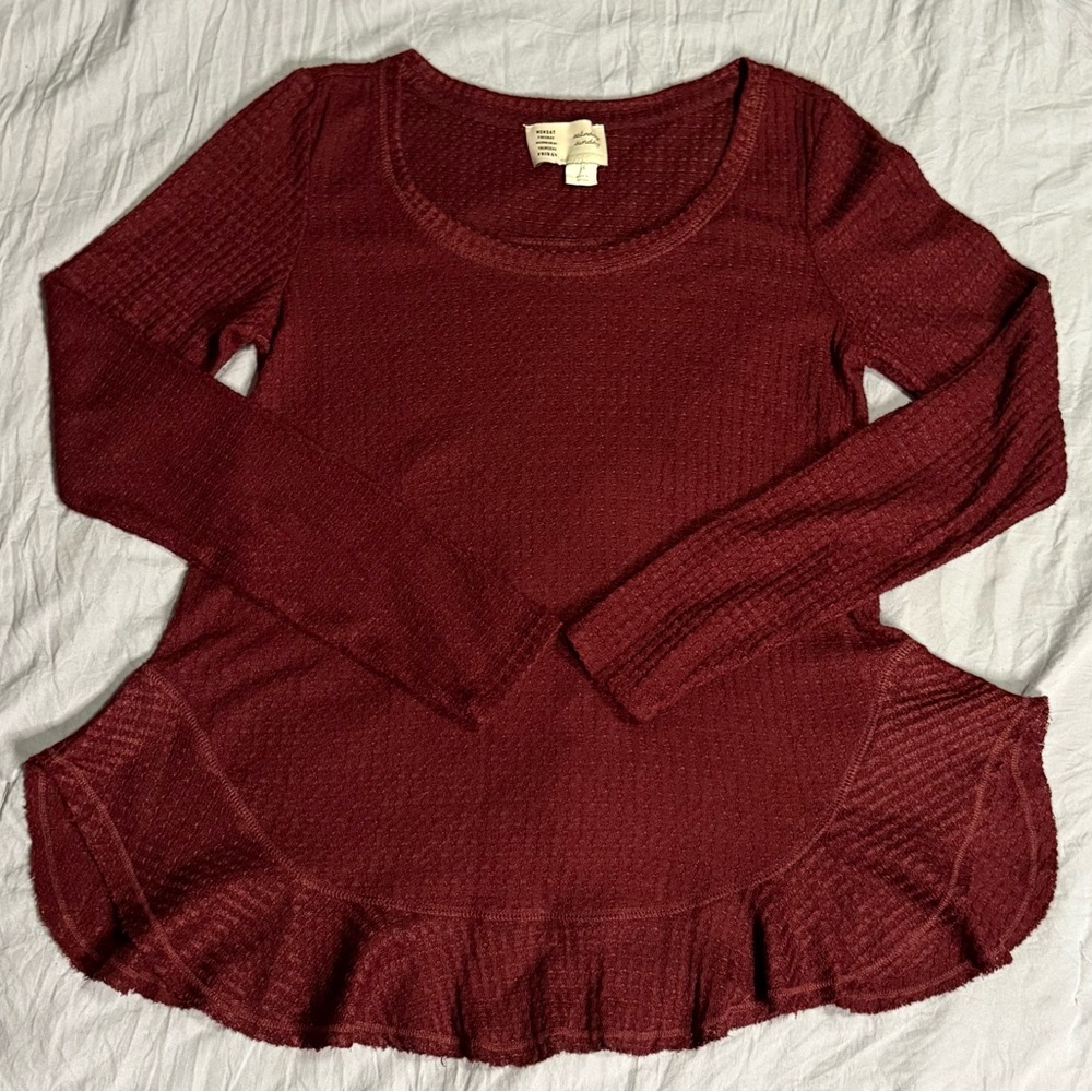 Saturday Sunday By Anthropologie Women’s Tulip Back Sweater XS Waffle Knit - Picture 3 of 11